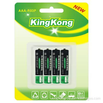 AAA Dry Cell Battery, 1.5V Nominal Voltage, CE and RoHS Approved 4pcs Blister Card